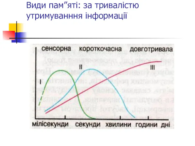 Види пам”яті: за тривалістю утримуванння інформації