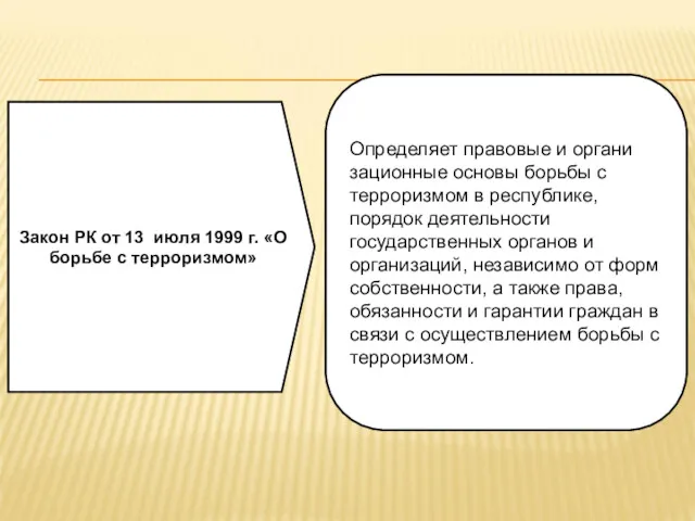 Закон РК от 13 июля 1999 г. «О борьбе с