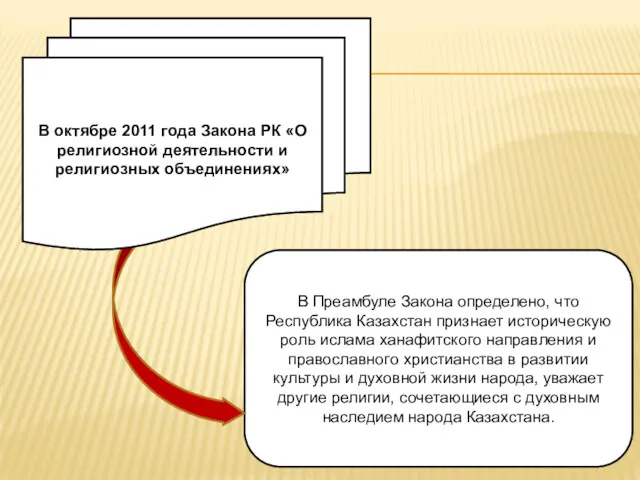 В Преамбуле Закона определено, что Республика Казахстан признает историческую роль