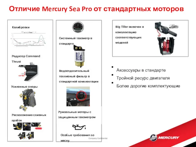Отличие Mercury Sea Pro от стандартных моторов Robust Gauge housing