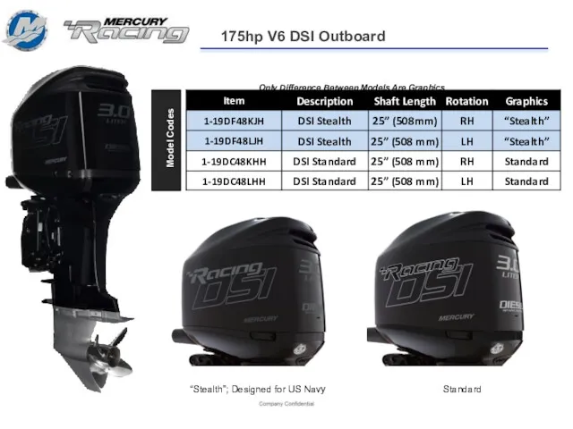 175hp V6 DSI Outboard Only Difference Between Models Are Graphics