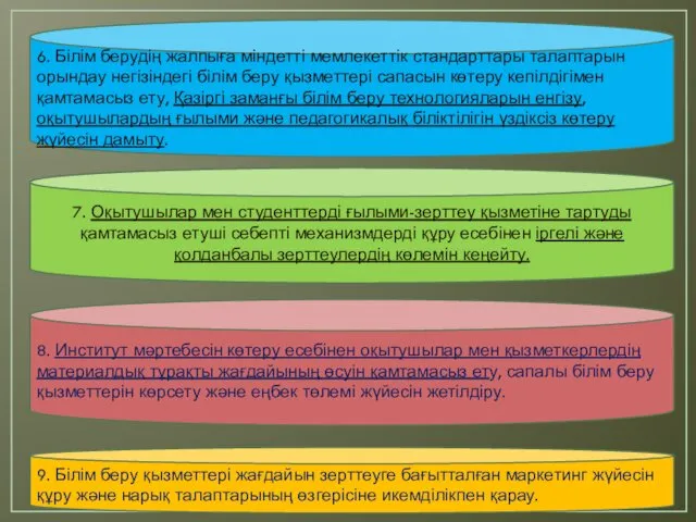 6. Білім берудің жалпыға міндетті мемлекеттік стандарттары талаптарын орындау негізіндегі