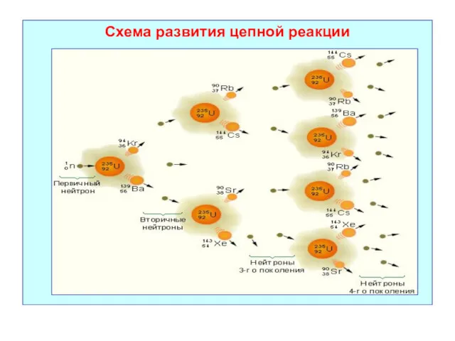 Схема развития цепной реакции