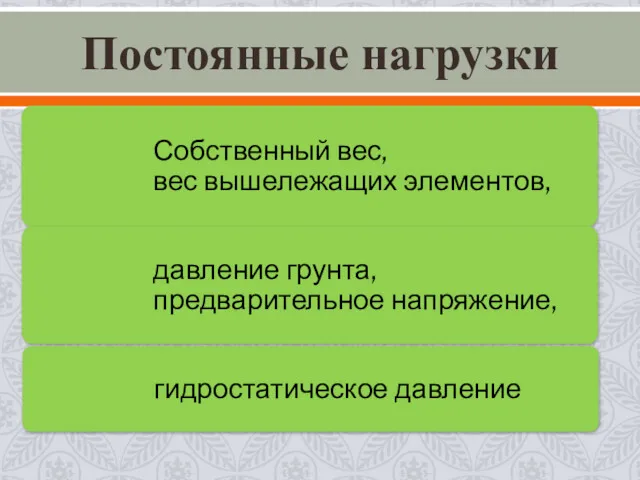 Постоянные нагрузки