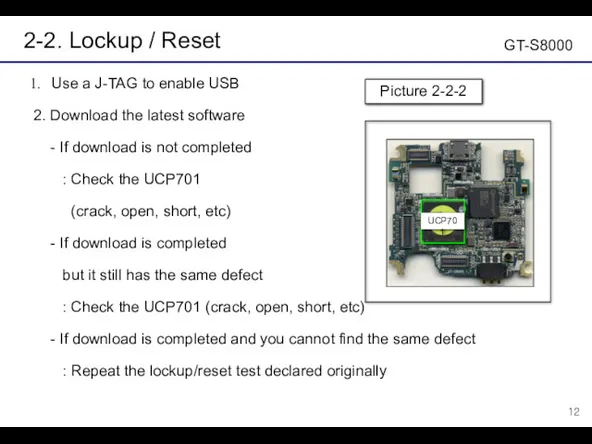 2-2. Lockup / Reset Use a J-TAG to enable USB