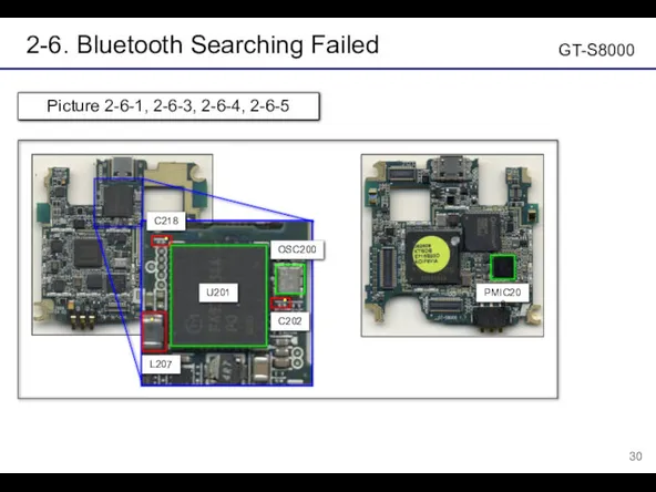 2-6. Bluetooth Searching Failed GT-S8000 Picture 2-6-1, 2-6-3, 2-6-4, 2-6-5