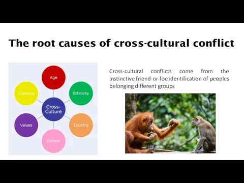 The root causes of cross-cultural conflict Cross-cultural conflicts come from the instinctive friend-or-foe
