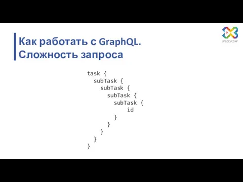 Как работать с GraphQL. Сложность запроса task { subTask {