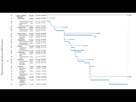 Расписание проекта в MS Project