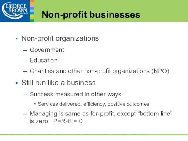 Non-profit organizations Government Education Charities and other non-profit organizations (NPO)