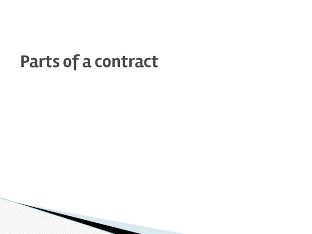 Parts of a contract