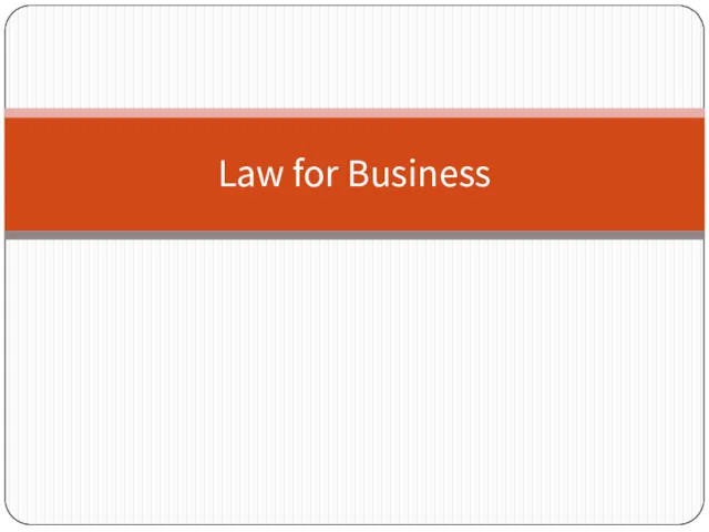 Law for Business