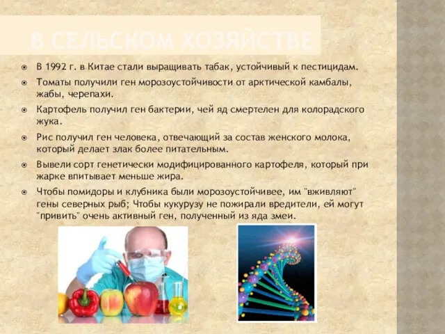 В СЕЛЬСКОМ ХОЗЯЙСТВЕ В 1992 г. в Китае стали выращивать табак, устойчивый к