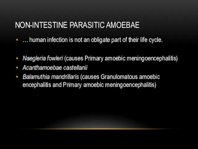 NON-INTESTINE PARASITIC AMOEBAE … human infection is not an obligate