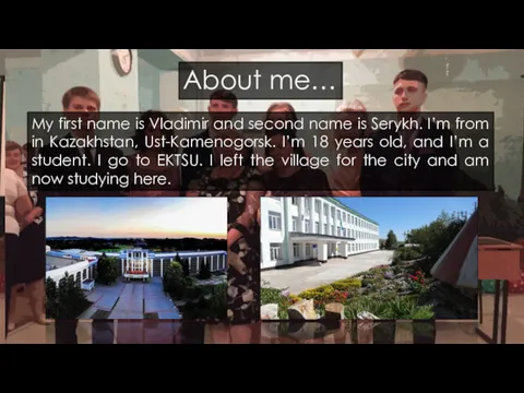 About me… My first name is Vladimir and second name