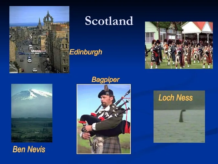 Scotland Loch Ness Bagpiper Ben Nevis Edinburgh