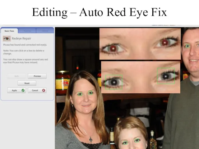Editing – Auto Red Eye Fix