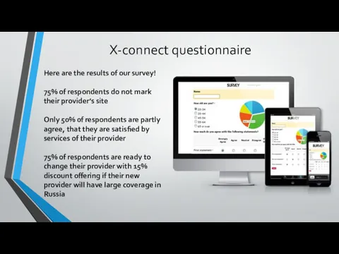 X-connect questionnaire Here are the results of our survey! 75%