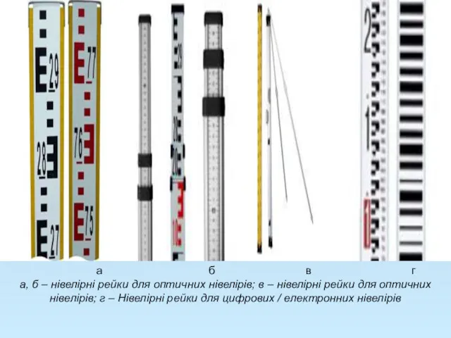 а б в г а, б – нівелірні рейки для