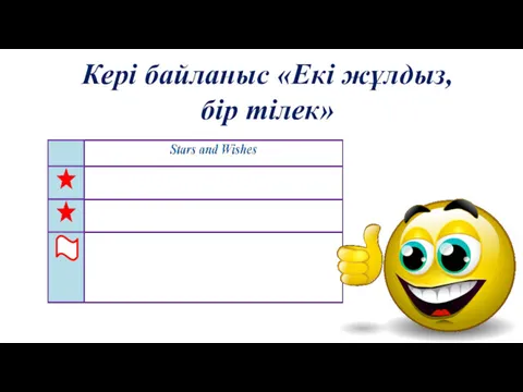 Кері байланыс «Екі жұлдыз, бір тілек»