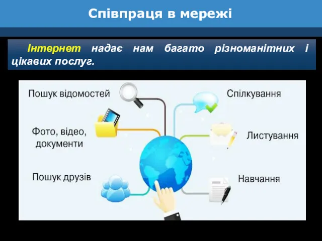 Співпраця в мережі Інтернет надає нам багато різноманітних і цікавих послуг.