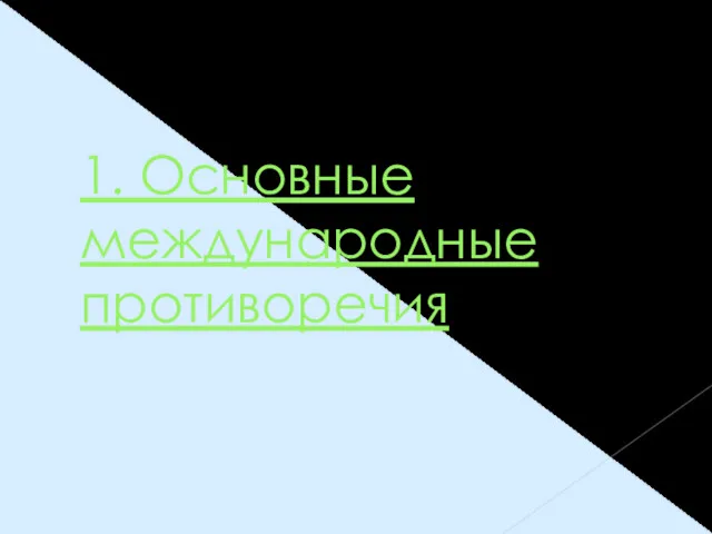 1. Основные международные противоречия