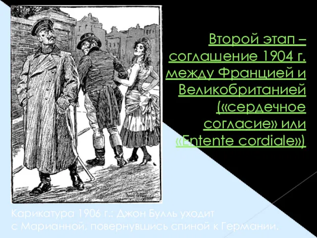 Второй этап – соглашение 1904 г. между Францией и Великобританией