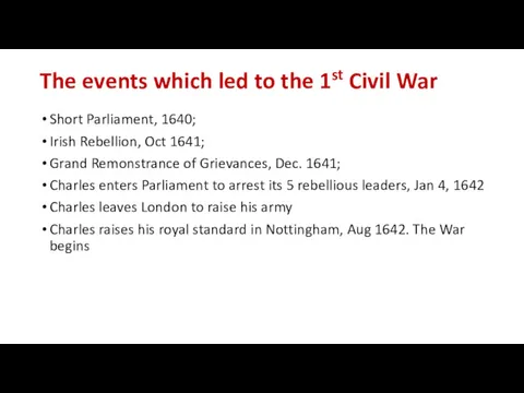 The events which led to the 1st Civil War Short