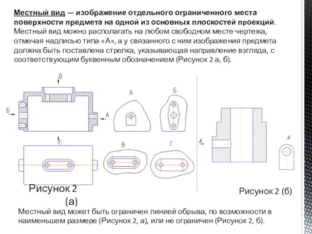 Местный вид — изображение отдельного ограниченного места поверхности предмета на