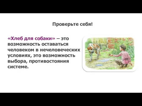 Проверьте себя! «Хлеб для собаки» – это возможность оставаться человеком