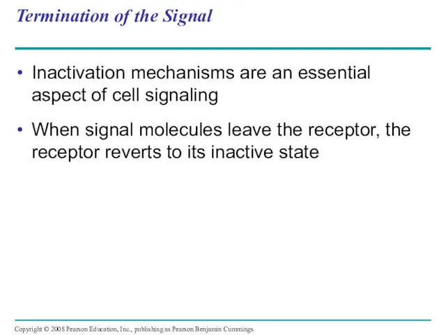 Termination of the Signal Inactivation mechanisms are an essential aspect