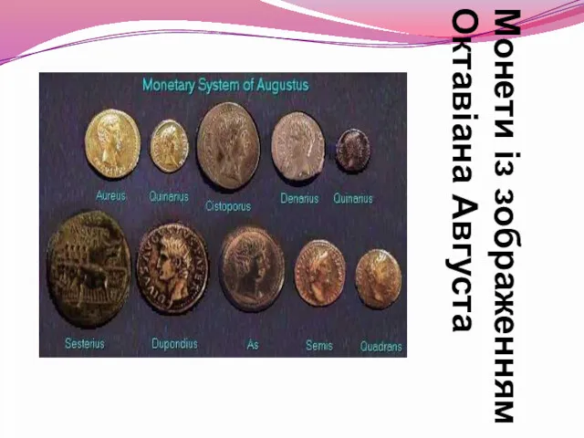 Монети із зображенням Октавіана Августа