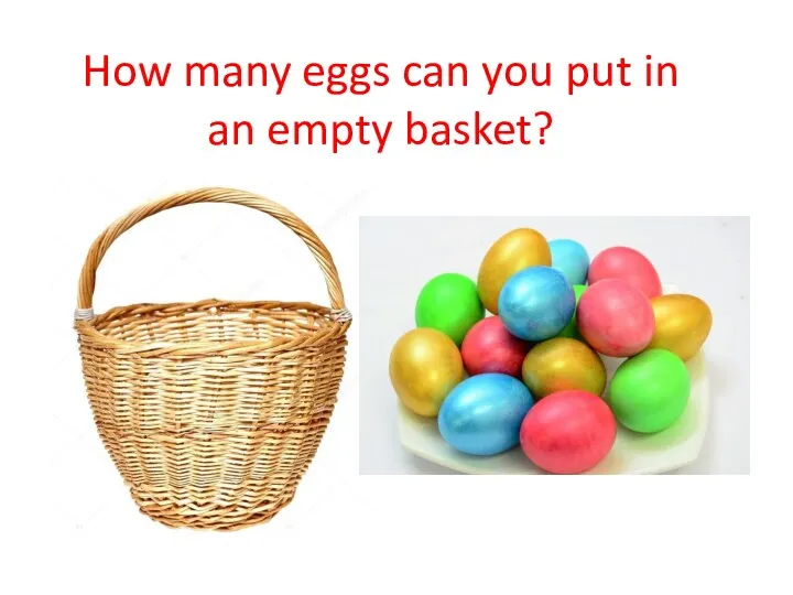 How many eggs can you put in an empty basket?
