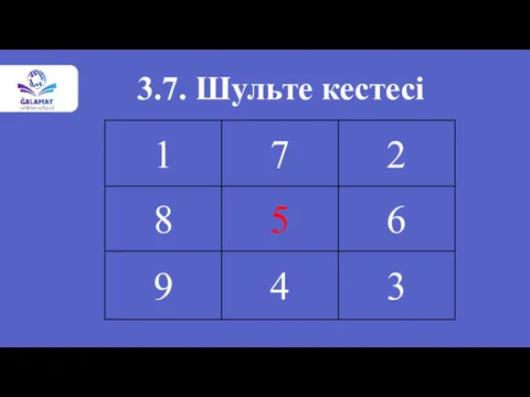 3.7. Шульте кестесі