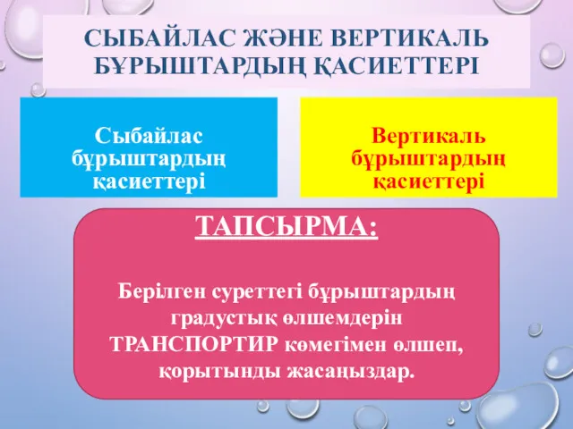 СЫБАЙЛАС ЖӘНЕ ВЕРТИКАЛЬ БҰРЫШТАРДЫҢ ҚАСИЕТТЕРІ Сыбайлас бұрыштардың қасиеттері Вертикаль бұрыштардың