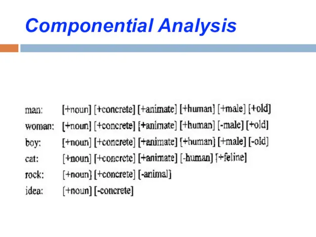 Componential Analysis