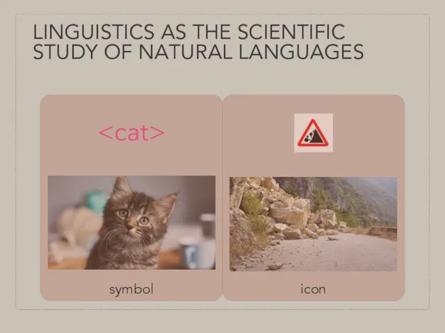 LINGUISTICS AS THE SCIENTIFIC STUDY OF NATURAL LANGUAGES symbol icon