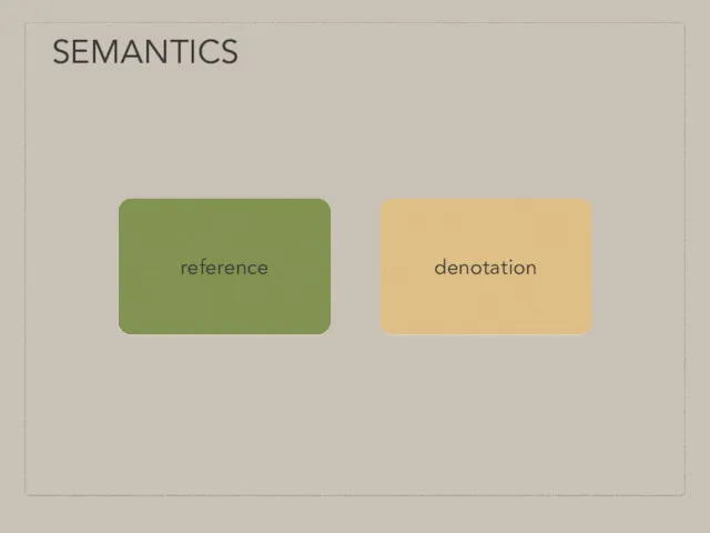 SEMANTICS denotation reference