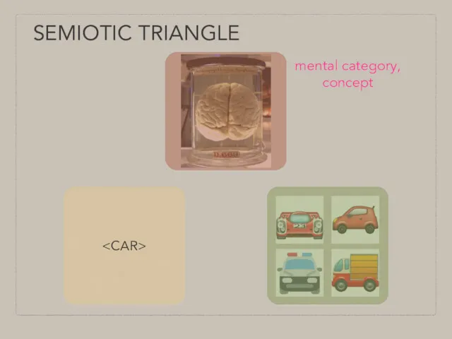 SEMIOTIC TRIANGLE mental category, concept