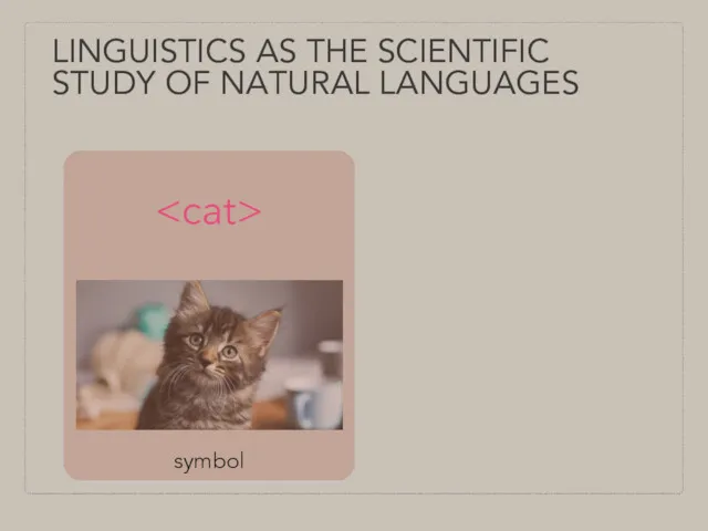 LINGUISTICS AS THE SCIENTIFIC STUDY OF NATURAL LANGUAGES symbol