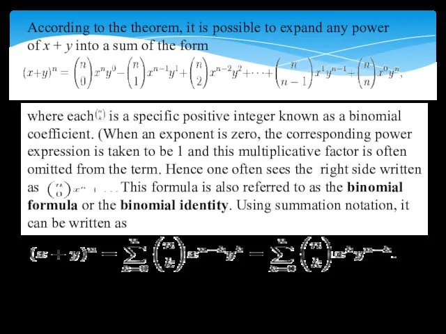 According to the theorem, it is possible to expand any power of x