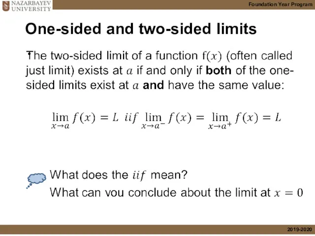 One-sided and two-sided limits