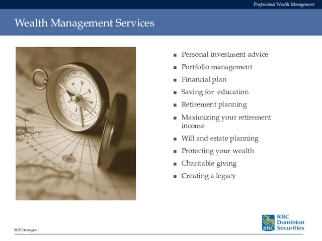 Wealth Management Services Personal investment advice Portfolio management Financial plan