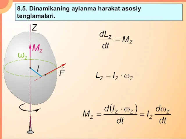 8.5. Dinamikaning aylanma harakat asosiy tenglamalari.