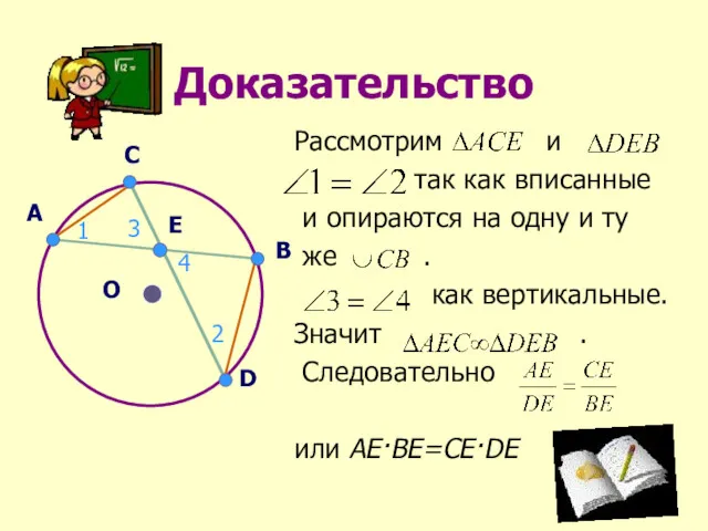 Доказательство Рассмотрим и так как вписанные и опираются на одну и ту же