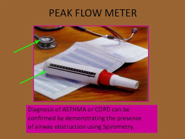 PEAK FLOW METER Diagnosis of ASTHMA or COPD can be