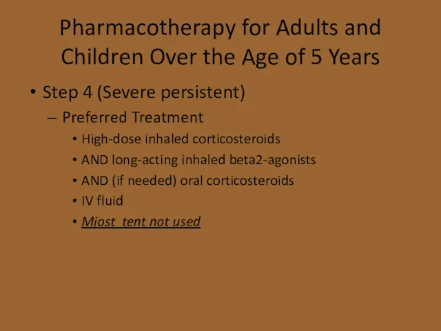 Pharmacotherapy for Adults and Children Over the Age of 5