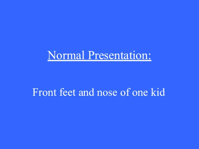 Normal Presentation: Front feet and nose of one kid