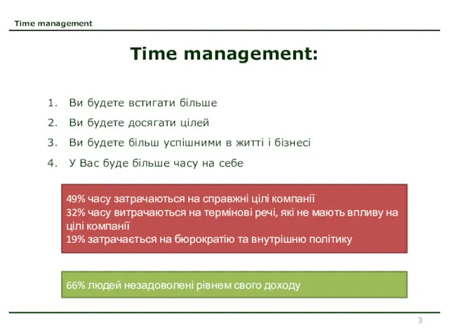 Time management Time management: Ви будете встигати більше Ви будете