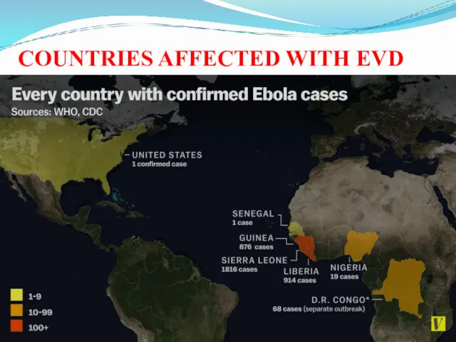 COUNTRIES AFFECTED WITH EVD